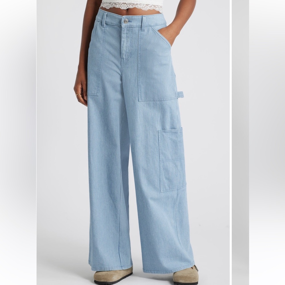 BP Workwear Stripe Wide Leg Jeana